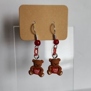 Brown Teddy Bear Earrings